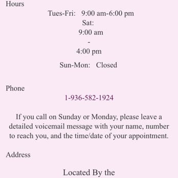 Xanadu Salon & Spa - Contact info from their website - Hair Salons Near Me - Montgomery, Texas