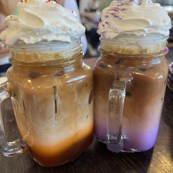 The Hangout - Thai Ice Tea Latte & Ube Espresso Latte Ube pancakes Basil pasta Japanese curry over potato wedges and a fried egg - Breakfast & Brunch Near Me - Walnut Creek, California The Hangout - Thai Ice Tea Latte & Ube Espresso Latte Ube pancakes Basil pasta Japanese curry over potato wedges and a fried egg - Breakfast & Brunch Near Me - Walnut Creek, California