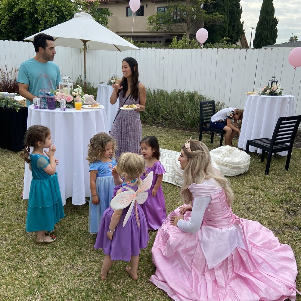 Princess Aurora engaging with the kids
