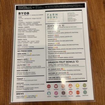 Farm Bowl + Juice - Menu - Acai Bowls Near Me - Hoover, Alabama