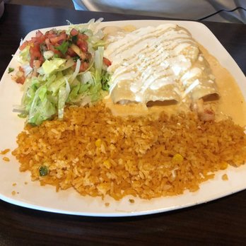 El Charro Mexican Grill - 3 shrimp enchiladas with amazing cheese sauce - Mexican Near Me - Waunakee, Wisconsin