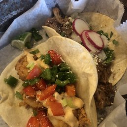 shrimp taco and carnitas taco shrimp taco and carnitas taco