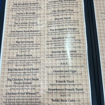 Waffle & Pancake Shoppe - Menu as of November 2023 - Waffles Near Me - Alamogordo, New Mexico