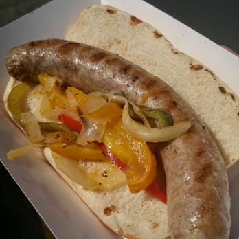 Casey's Foods - Brat with onion and peppers $5 with tax. - Grocery Near Me - Naperville, Illinois
