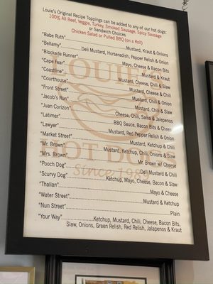 Menu photo 1 Louie's Hot Dogs Wilmington, NC Menu photo 1 Louie's Hot Dogs Wilmington, NC