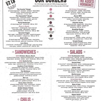 The Counter - Menu - Burgers Near Me - Honolulu, Hawaii