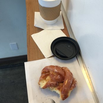 Coco Donuts - Apple fritter and a cup of lavendar hot chocolate. - Donuts Near Me - Portland, Oregon Coco Donuts - Apple fritter and a cup of lavendar hot chocolate. - Donuts Near Me - Portland, Oregon