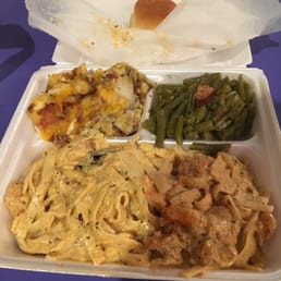 Shrimp pasta with two sides and a roll. Was excellent and enjoyed every bit of it. Shrimp pasta with two sides and a roll. Was excellent and enjoyed every bit of it.