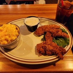 Ernie's Steakhouse - Panko breaded chicken tenders and Mac and cheese.