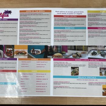 Califas - Menu (Dec 2021) - Desserts Near Me - Greenville, South Carolina