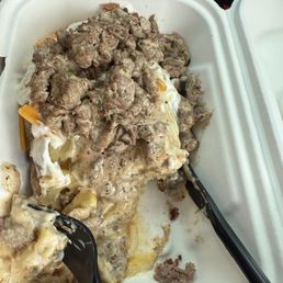 Baked potato w/ stake and Baja sauce.