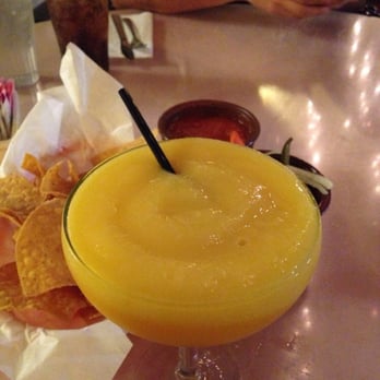 Moreno's - My $9 mango margaritas.  It's so weak, it tastes like mango smoothie. - Mexican Near Me - Orange, California