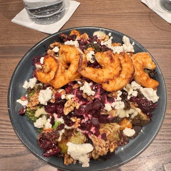 Burtons Grill & Bar - Harvest Bowl (added protein of grilled shrimp) - New American Near Me - Huntersville, North Carolina Burtons Grill & Bar - Harvest Bowl (added protein of grilled shrimp) - New American Near Me - Huntersville, North Carolina