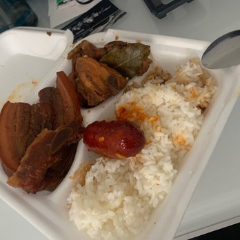Sariling Atin Filipino Restaurant - Chicken and pork adobo with a side of longenesa - Filipino Near Me - Niles, Illinois