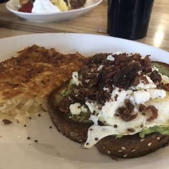 Urban Egg - Belleview - Avocado toast. I got hash browns instead of the salad. Very filling and sooo good!!! - Breakfast & Brunch Near Me - Denver, Colorado