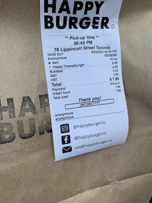 Menu photo 4 Happy Burger Toronto, ON