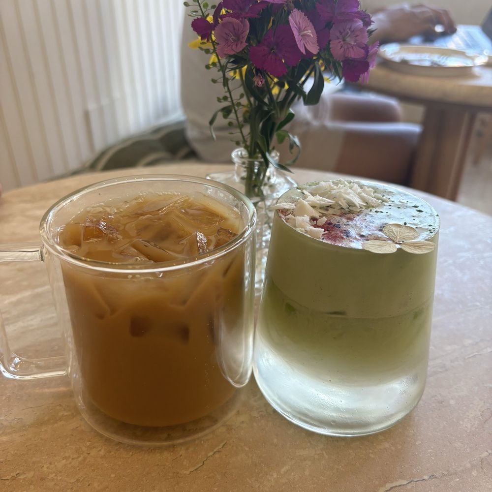 Loaf on Paper - Coconut Matcha Cloud Vanilla Iced Latte with almond milk - Cards & Stationery Near Me - Brooklyn, New York