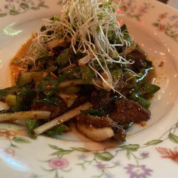 Glai Baan - Nua num tok - New York strips / shallots / herbs / toasted rice / lime dressing / organic micro salad - Thai Near Me - Phoenix, Arizona