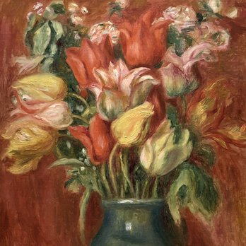 Musée de l’Orangerie - Bouquet de Tulipes by Pierre-Auguste Renoir (French) - Huile sur toile (Oil on canvas) 1905-1910 - Musée de l'Orangerie - Museums Near Me - Paris, 75 Musée de l’Orangerie - Bouquet de Tulipes by Pierre-Auguste Renoir (French) - Huile sur toile (Oil on canvas) 1905-1910 - Musée de l'Orangerie - Museums Near Me - Paris, 75