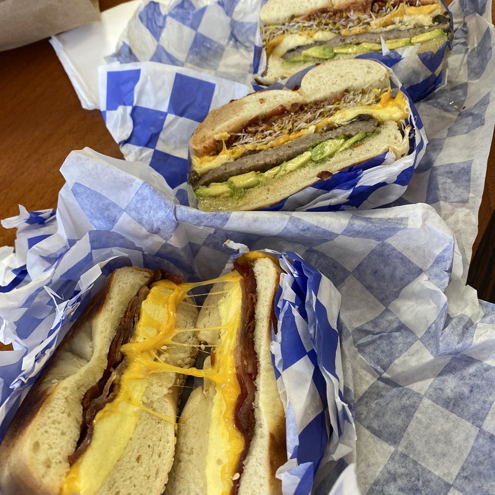 Sarah's Bagel Cafe - 22. California Dream with Bacon and Sausage Sandwich 11. Bacon Egg and Cheese Sandwich - Cafes Near Me - Nampa, Idaho Sarah's Bagel Cafe - 22. California Dream with Bacon and Sausage Sandwich 11. Bacon Egg and Cheese Sandwich - Cafes Near Me - Nampa, Idaho