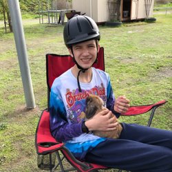 Stein Education Center - He got to hold the bunny. Animals calm children with autism.