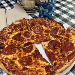 Jane's Boardwalk Pizza - Pepperoni, pizza, and Bud light