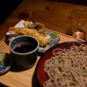 Soba Ichi - Ten Seiro - cold soba noodles, dipping sauce w / garnish, assorted tempura - Noodles Near Me - Oakland, California