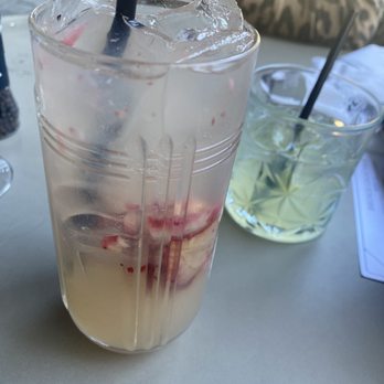Daily Gather - Cucumber Refresher and Ginger Strawberry Lemonade (w/ a shot of gin) very refreshing! - Breakfast & Brunch Near Me - Houston, Texas