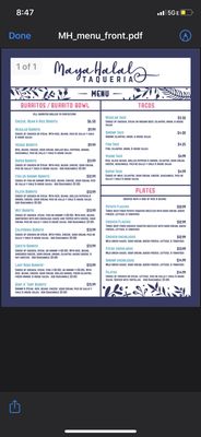 Menu photo 6 Maya Halal Taqueria Oakland, CA