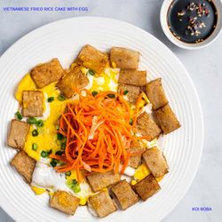 Koi Boba - Vietnamese fried rice cake with egg (banh bot chien)