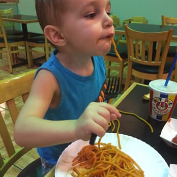 Amerikhan Mongolian Grill - His first noodles - Mongolian Near Me - Temecula, California
