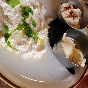 Common Ground Bar and Eatery - Sylvan Park - Focaccia plate with whipped boursin, sorghum butter, and hummus - Diners Near Me - Nashville, Tennessee