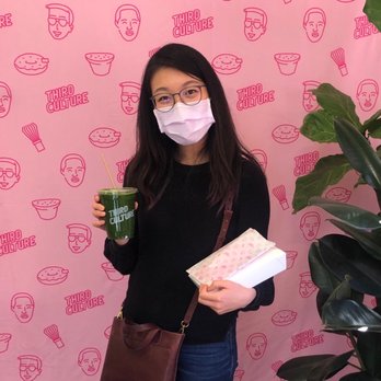 Third Culture Bakery - Berkeley - Matcha drink in one hand and all the baked yummies in the box! They had a cute little photo op area! - Bakeries Near Me - Berkeley, California