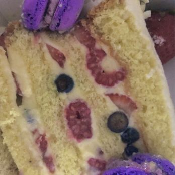 Michele Coulon Dessertier - togo slice of the 'Gateau Aileen' cake + mini macarons - Bakeries Near Me - La Jolla, California Michele Coulon Dessertier - togo slice of the 'Gateau Aileen' cake + mini macarons - Bakeries Near Me - La Jolla, California