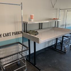 The Wash Tub Coin Laundry - Several folding stations and lots of laundry carts