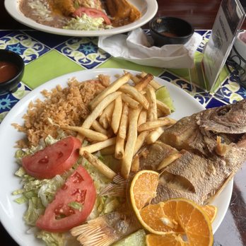 Mexicali Cantina Grill - Randolph - Fried Snapper, rice and salad. - Mexican Near Me - Randolph, Massachusetts