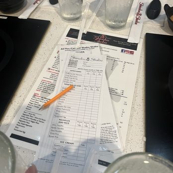 Shinobu Shabu - Menu order sheet - Japanese Near Me - Westminster, California Shinobu Shabu - Menu order sheet - Japanese Near Me - Westminster, California