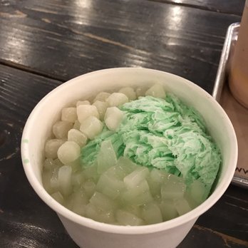 The Block - SnoCream pandan with lychee jelly and mochi - Asian Fusion Near Me - Annandale, Virginia