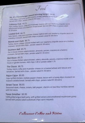 Menu photo 2 Callaways Coffee & Bistro Athens, TX Menu photo 2 Callaways Coffee & Bistro Athens, TX