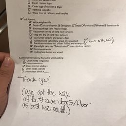 I love that they leave notes on this checklist I love that they leave notes on this checklist