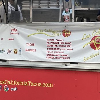 Los California Tacos - Menu as of August 2021 - Food Trucks Near Me - Pasadena, California