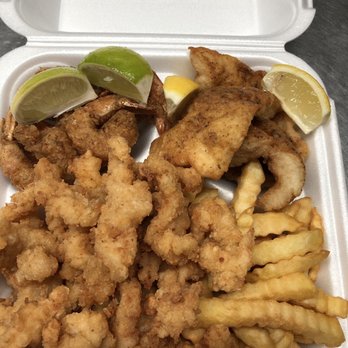 Conch Town - Large Special 1/2lb. Conch, Fries Fish & Shrimp $26.50 - Seafood Near Me - Miami, Florida Conch Town - Large Special 1/2lb. Conch, Fries Fish & Shrimp $26.50 - Seafood Near Me - Miami, Florida