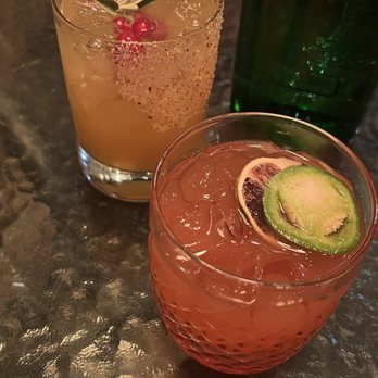 The Fly Trap - Passionfruit Margarita (bottom)  Hani's Inferno (top) - Bars Near Me - San Francisco, California
