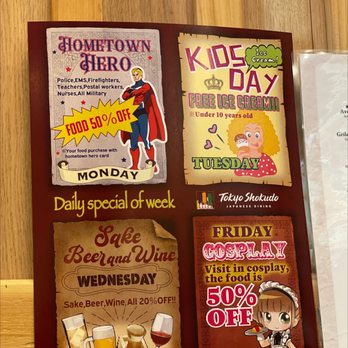Tokyo Shokudo - Cosplay Fridays for 50%! That's a steal. - Japanese Near Me - Plano, Texas Tokyo Shokudo - Cosplay Fridays for 50%! That's a steal. - Japanese Near Me - Plano, Texas