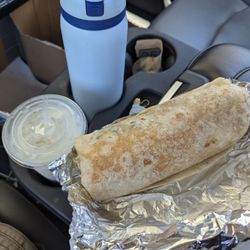 Santa Cruz Tacos - Carne Asada Super Burrito and horchata
