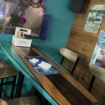 Beach Waves Grill - Surf board table - Seafood Near Me - Indian Rocks Beach, Florida Beach Waves Grill - Surf board table - Seafood Near Me - Indian Rocks Beach, Florida