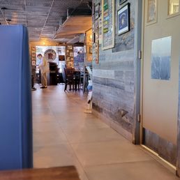 View from our booth toward the entrance and bar area.