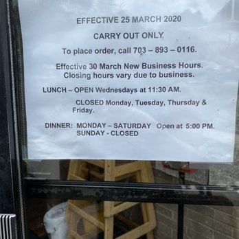 Miyagi - COVID hours of operation- as of June 3rd 2020 - Sushi Bars Near Me - McLean, Virginia