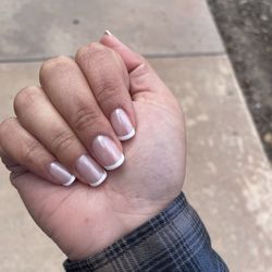 Gel manicure, with French and chrome