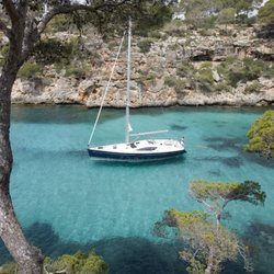 Azul Sailing - One of the yachts moored in a bay